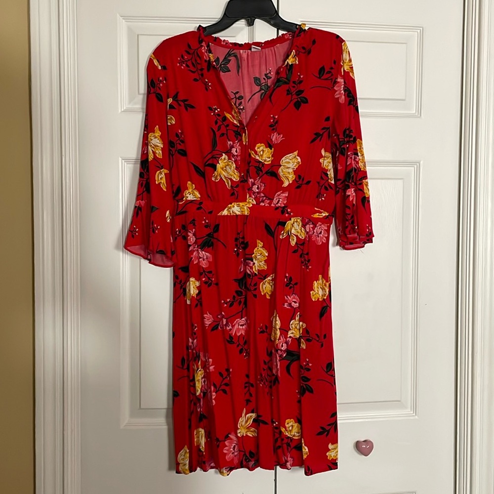 Red floral Old Navy dress